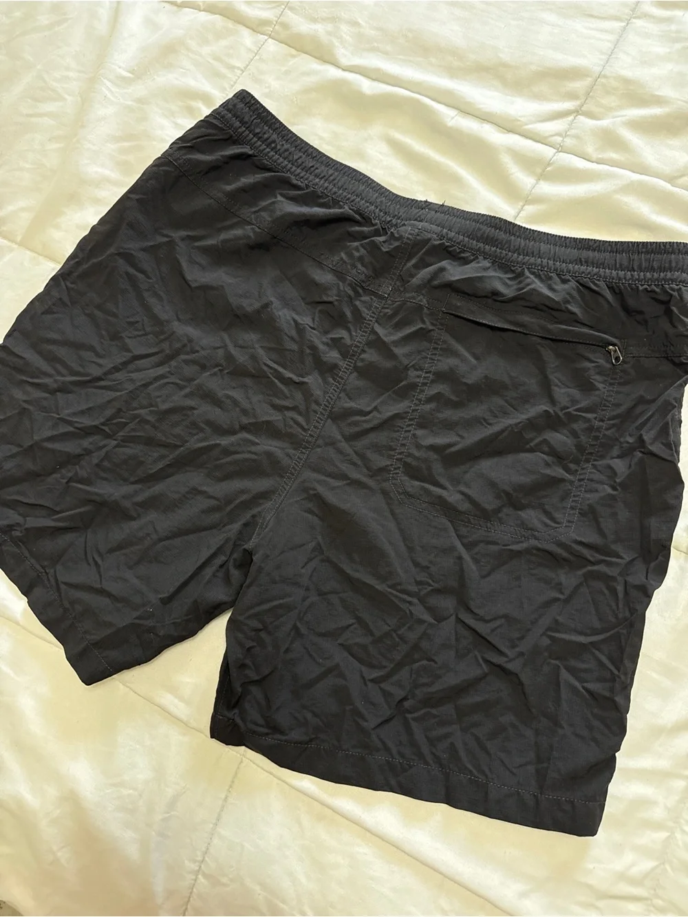 North Face Black Elastic Waist Drawstring Men’s Shorts with Zipper Pocket Size L